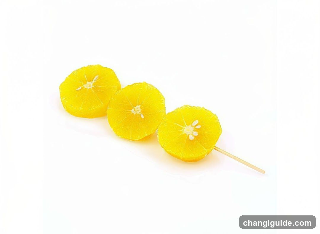 Candied Orange Slices on a Skewer