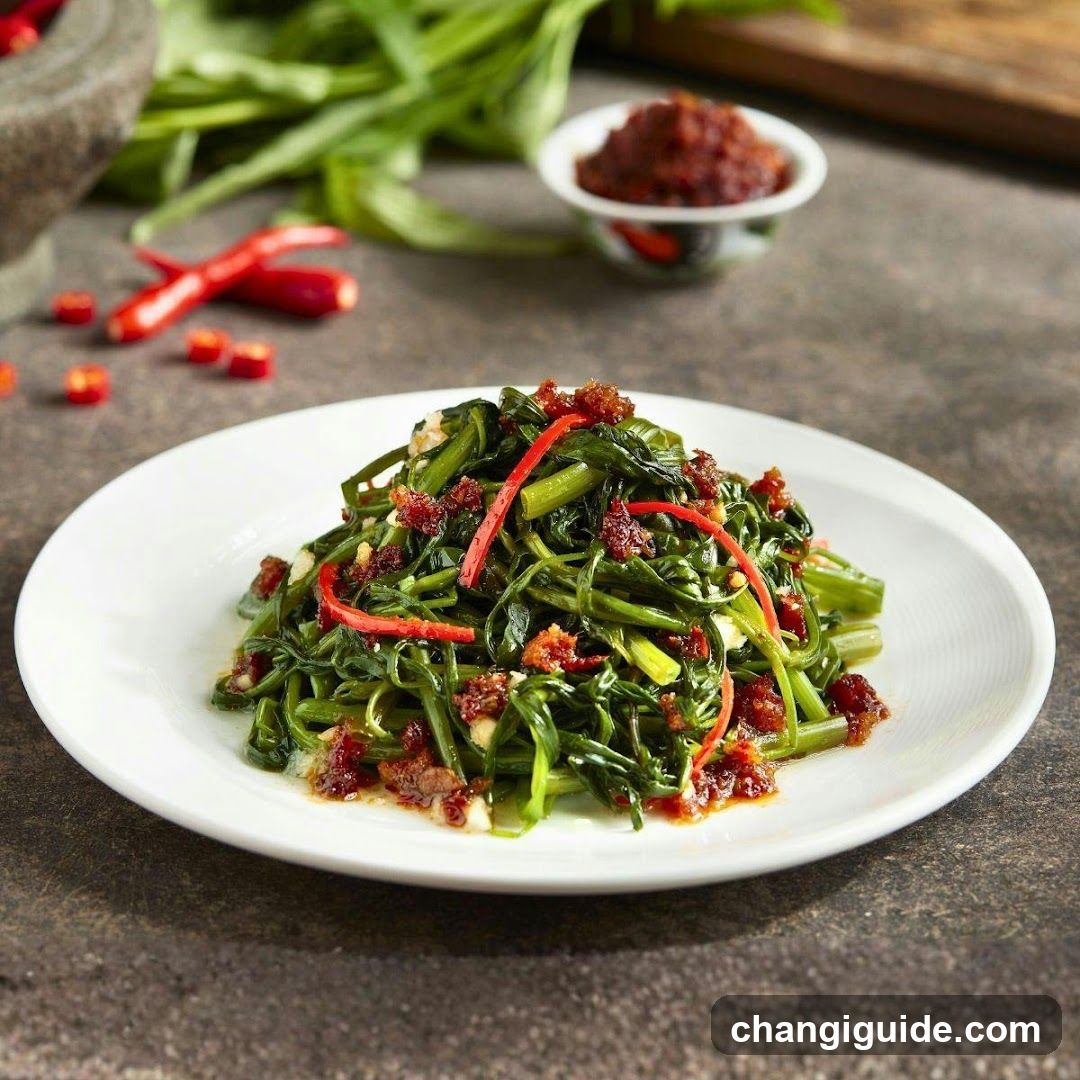 Stir-fried Water Spinach with Chili