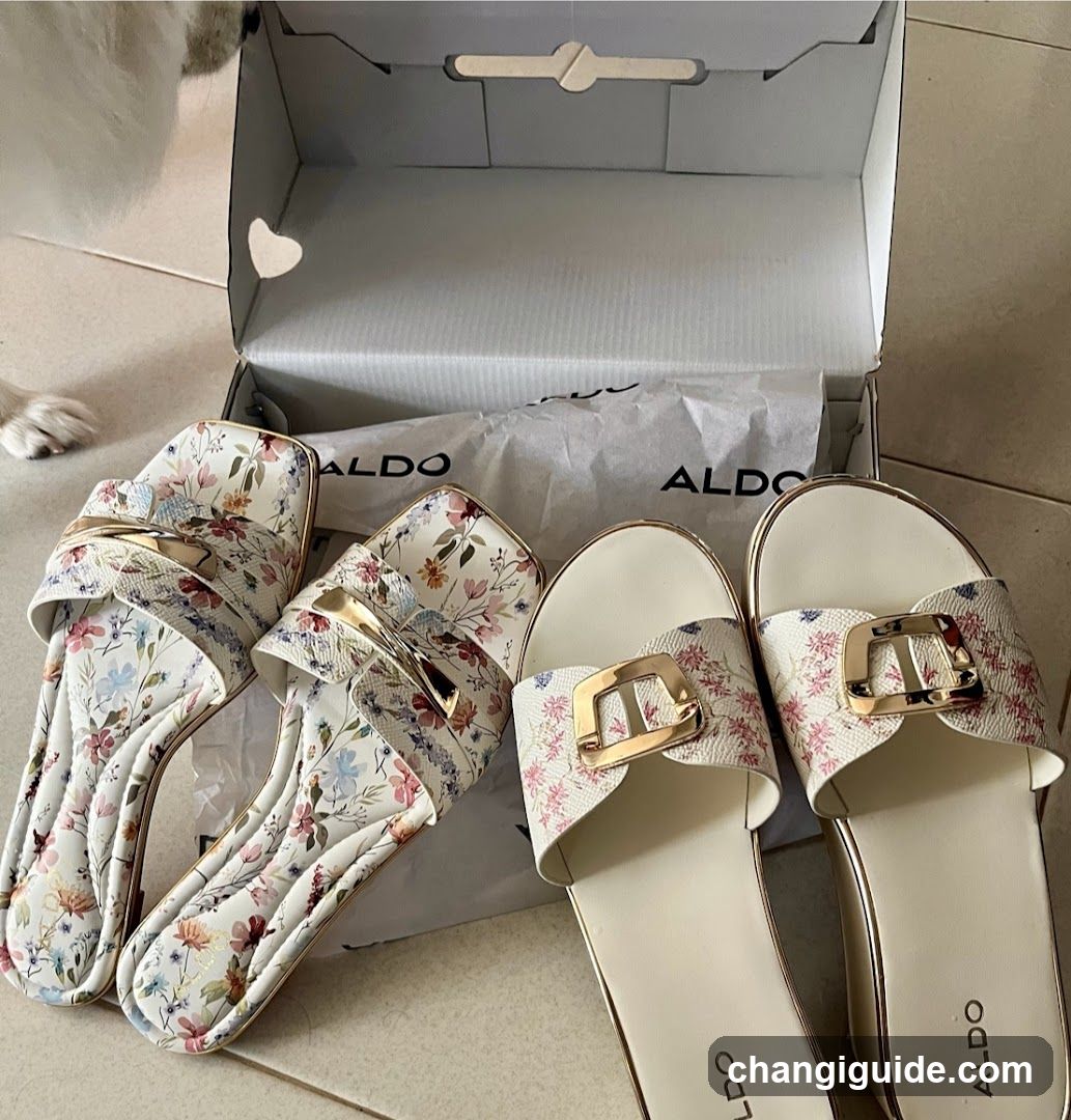 Aldo Floral Slides in Box