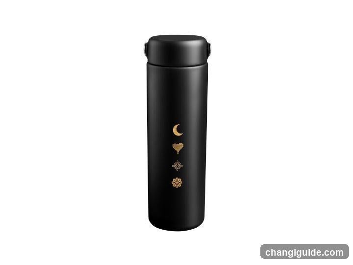 Black Tumbler with Celestial and Floral Designs