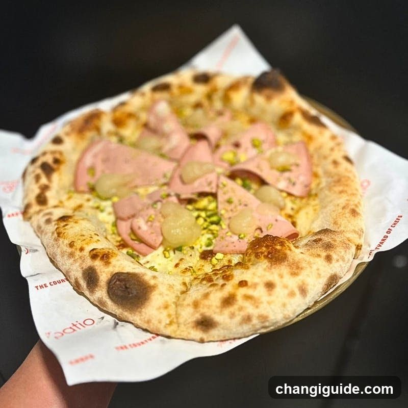 Pizza with Mortadella and Pistachios