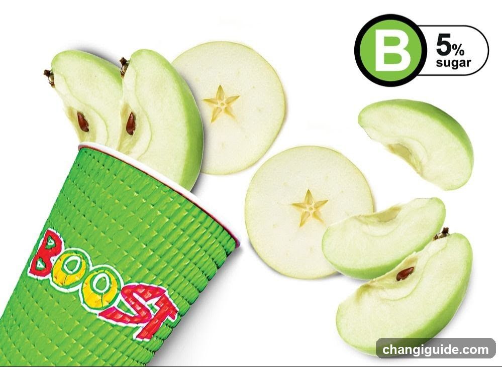 Boost Juice Cup with Apple Slices