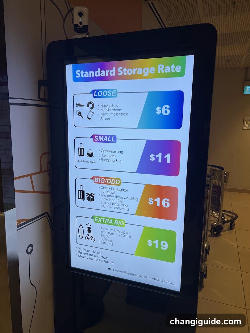 Standard Storage Rate Signage
