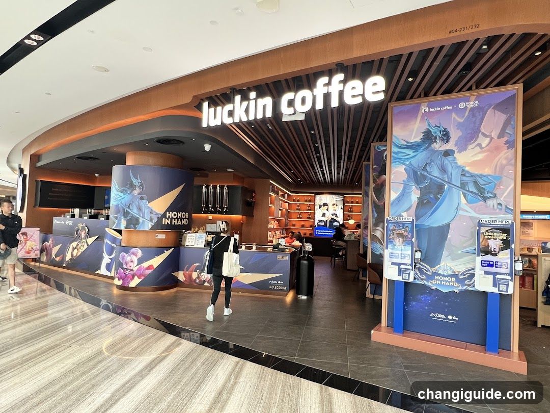 Luckin Coffee Store Interior with Honor in Hand Collaboration