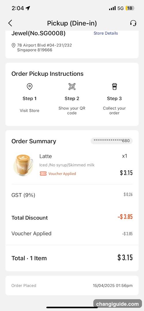 Order Pickup Instructions - Jewel Singapore