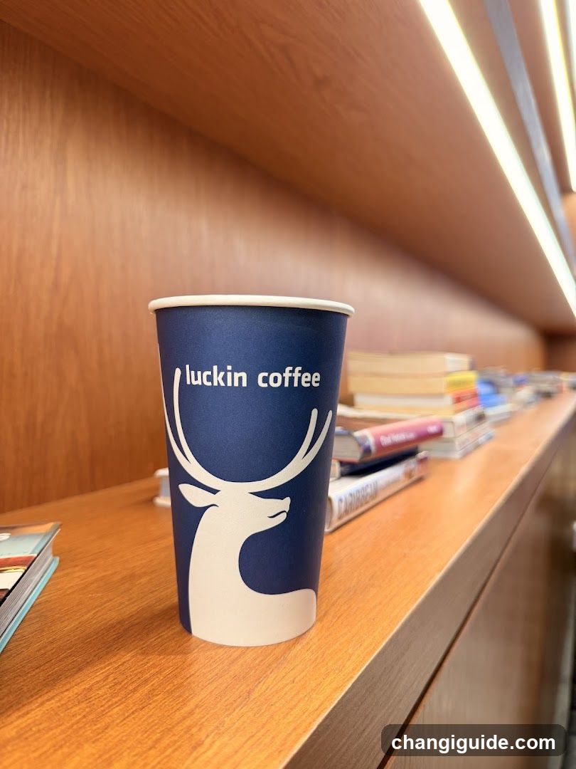 Luckin Coffee Cup on Shelf