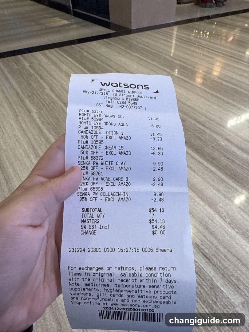 Watsons Receipt