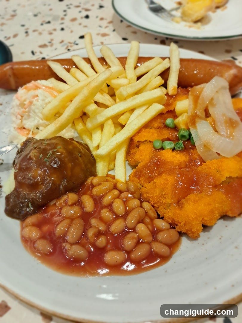 Plate of Fried Food with Sausage and Fries