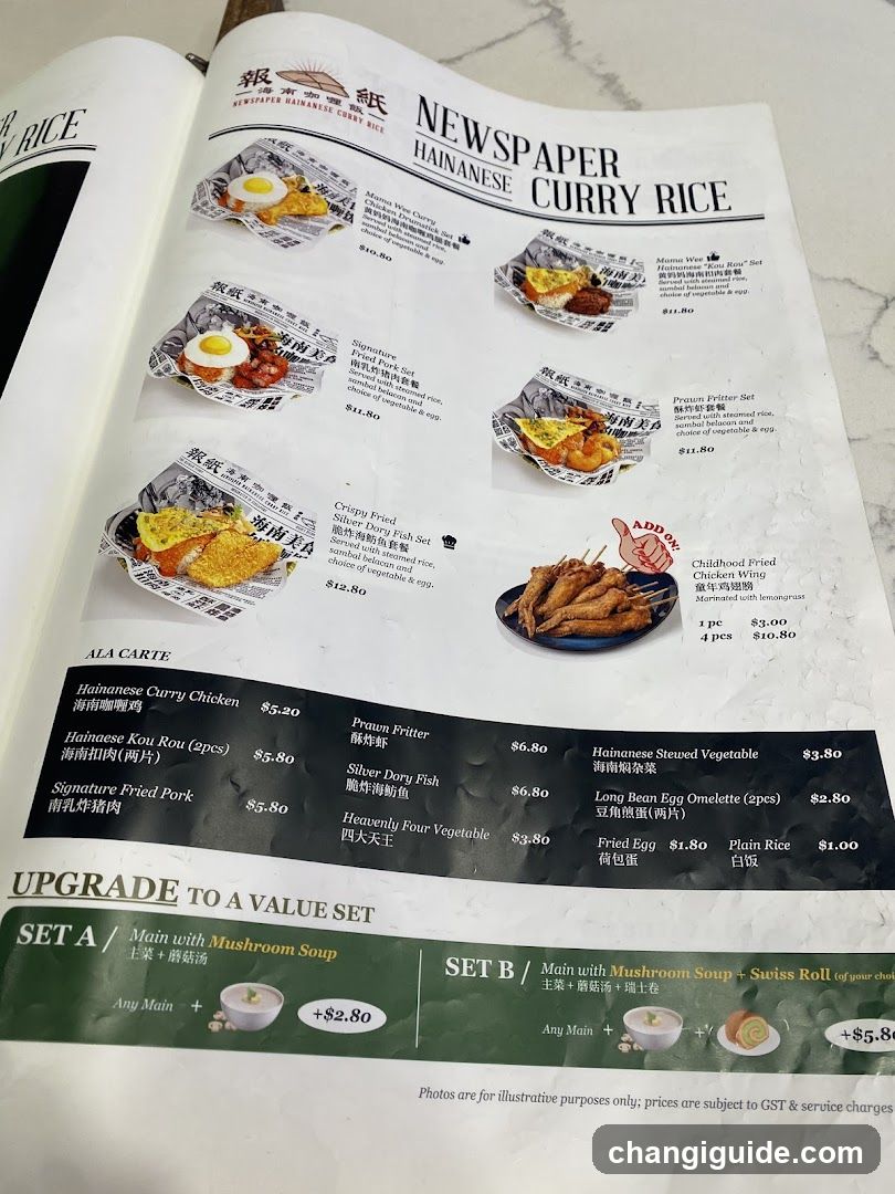 Newspaper Curry Rice Menu