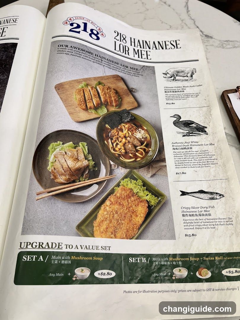 218 Hainanese Lor Mee Menu Page