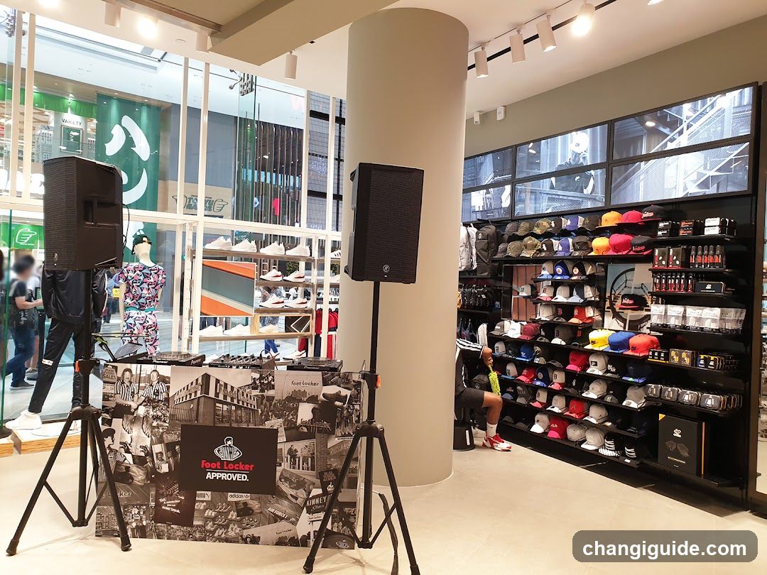 Store Interior with Audio Setup and Merchandise Display