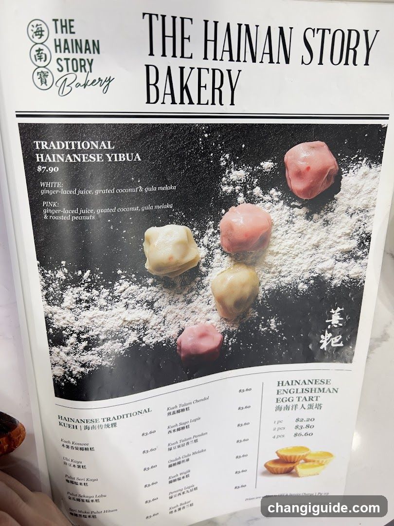 The Hainan Story Bakery Menu