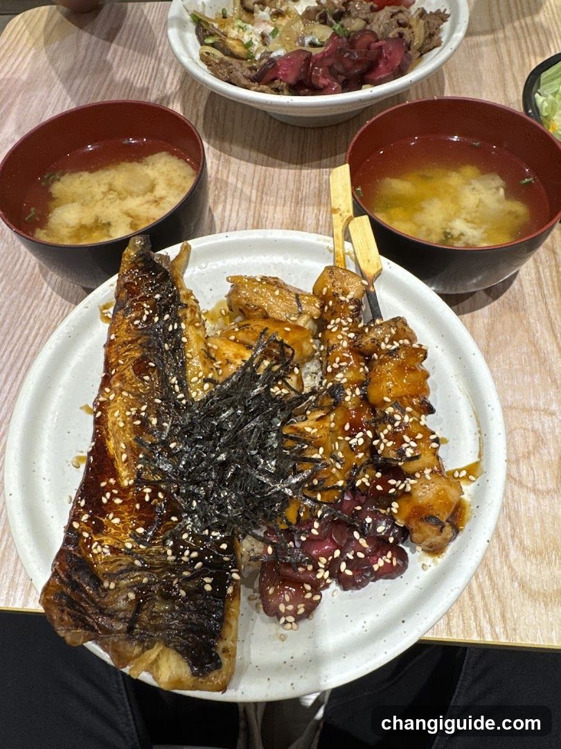 Grilled Eel and Chicken Rice Bowl