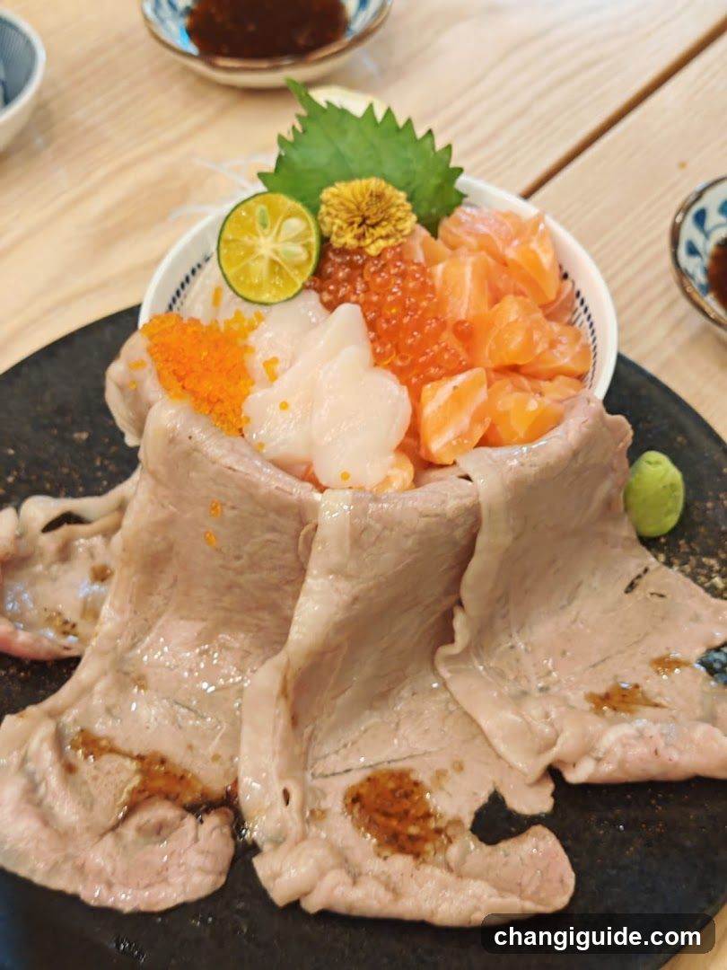 Sashimi Bowl with Raw Fish and Tofu