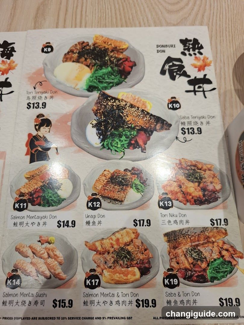 Japanese Donburi Menu