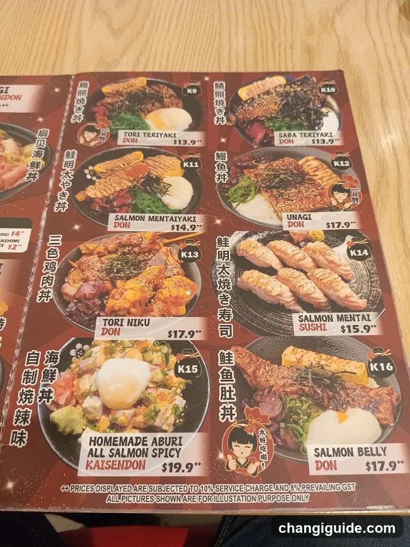 Japanese Donburi and Sushi Menu