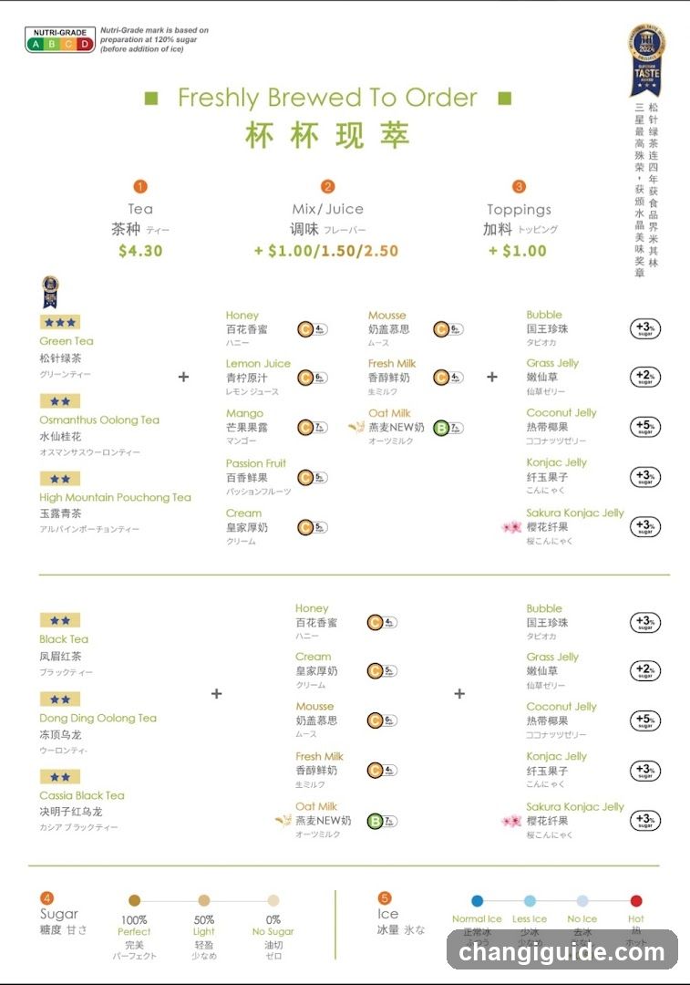 Freshly Brewed To Order Menu