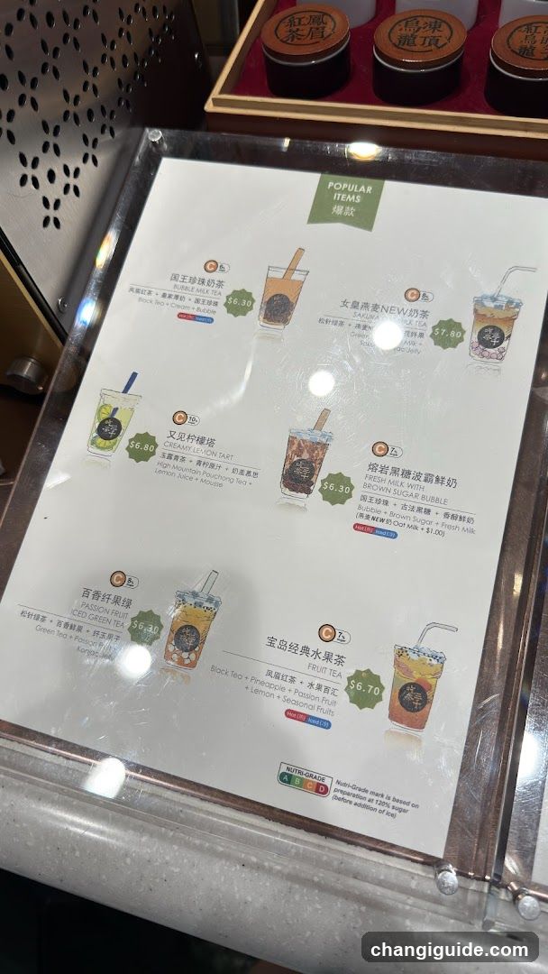 Boba Tea Menu Display