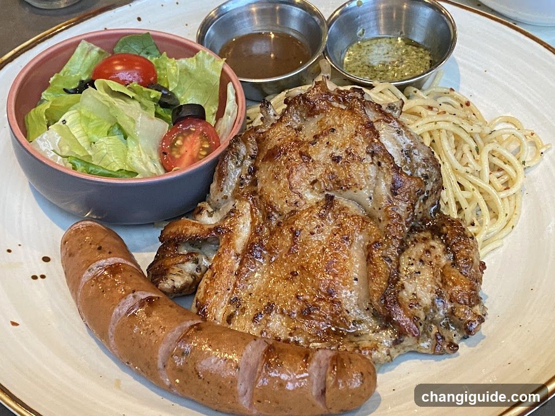 Grilled Chicken with Sausage and Pasta