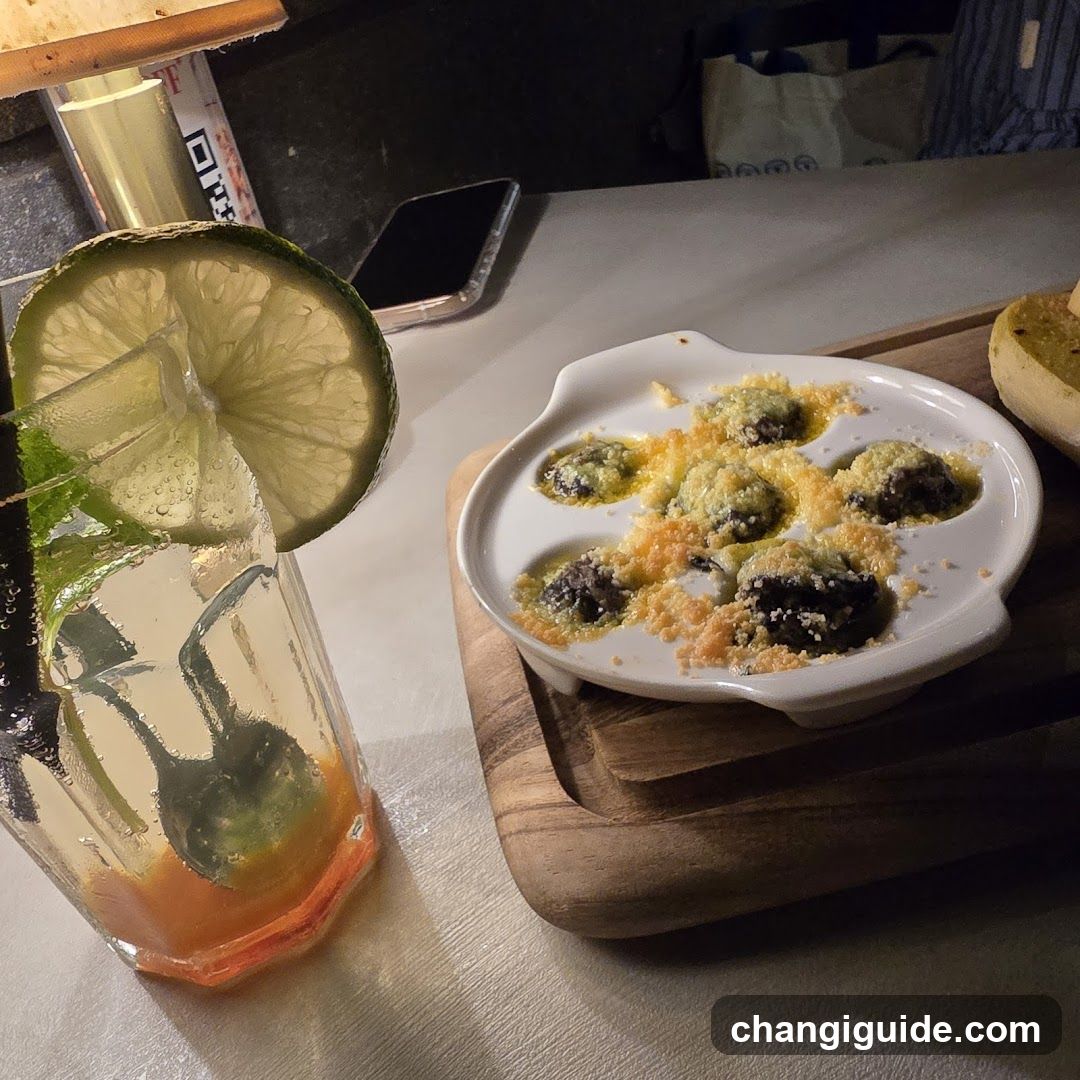 Dining Table with Drink and Appetizer