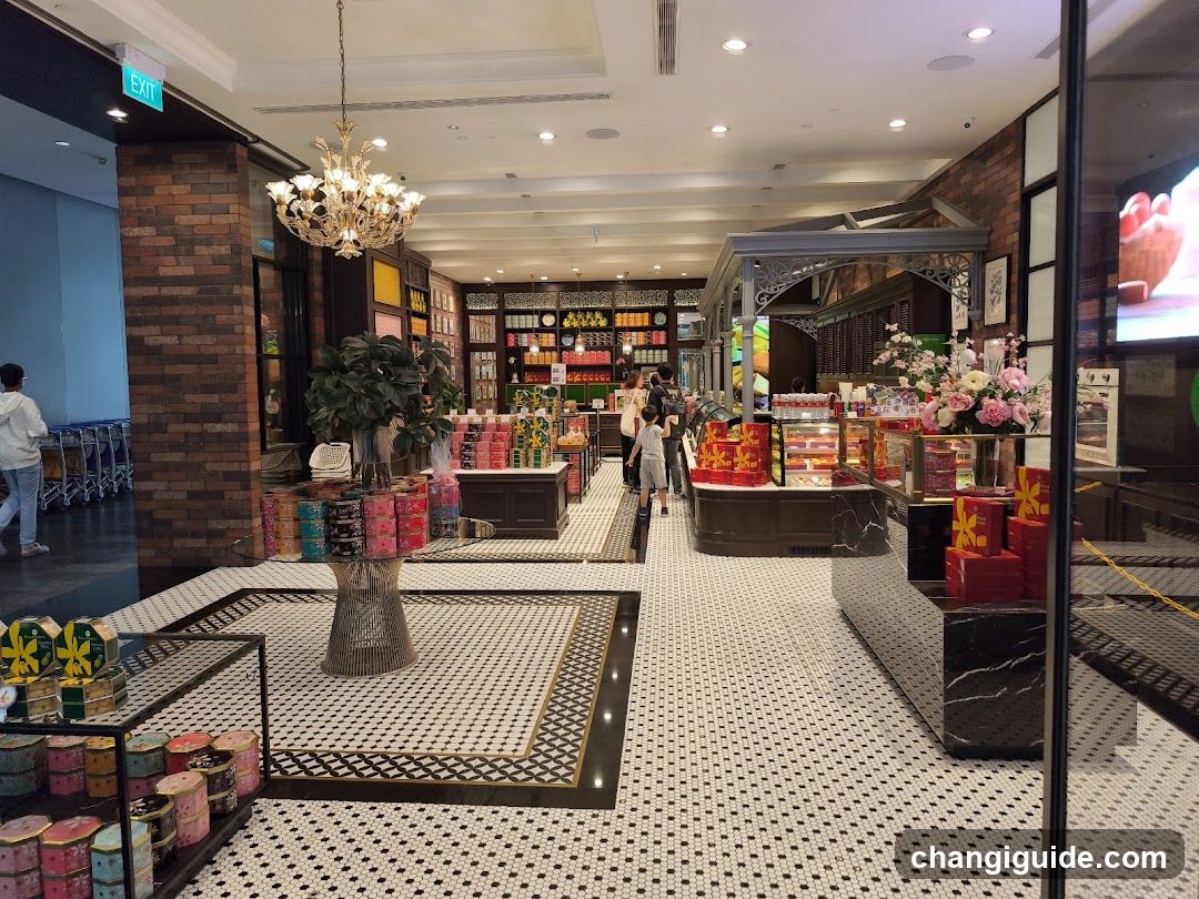 Interior of a retail store with festive displays