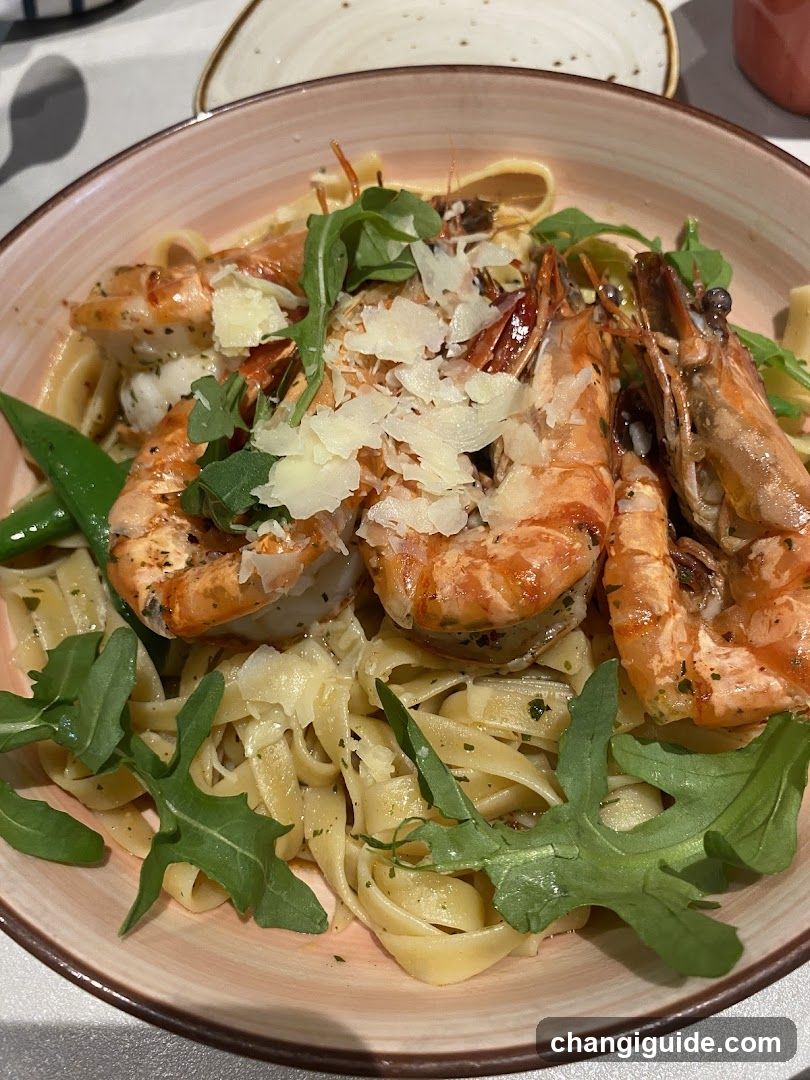 Shrimp Pasta with Arugula and Parmesan