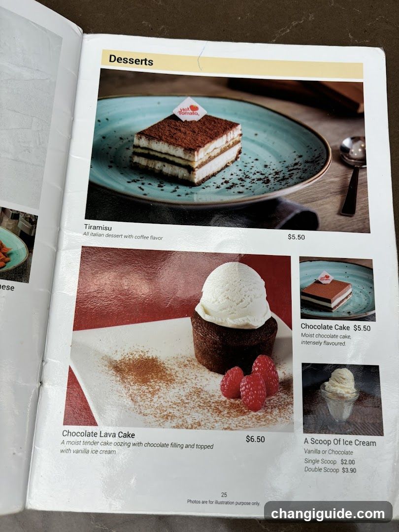 Desserts Menu Page