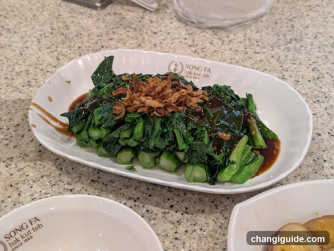 Braised Greens with Fried Shallots