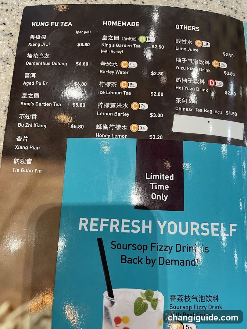 Kung Fu Tea Menu