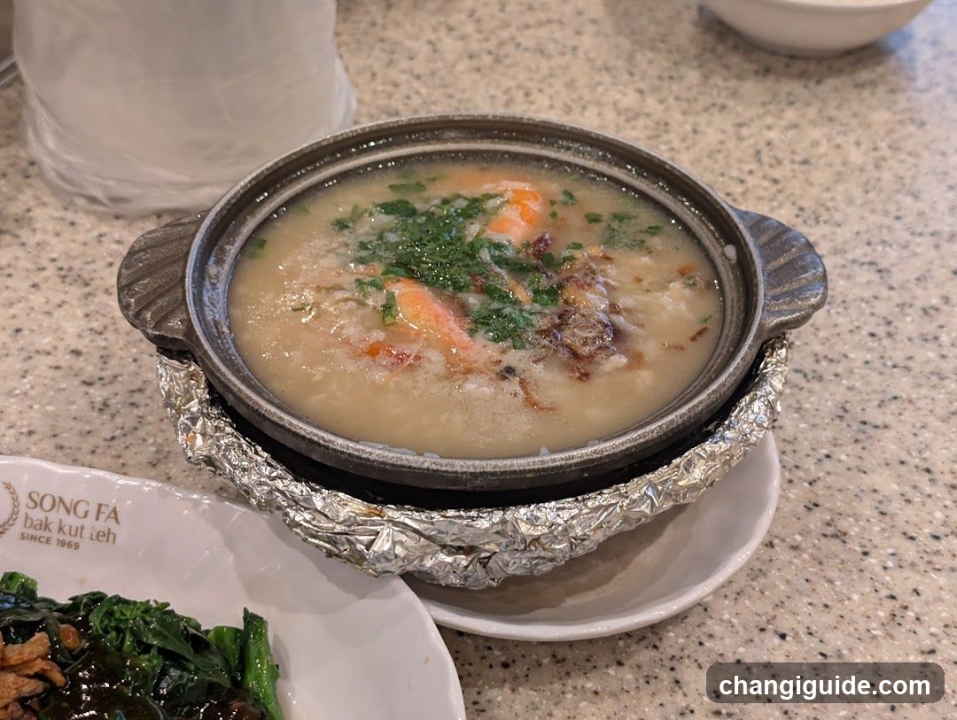 Congee with Shrimp and Greens