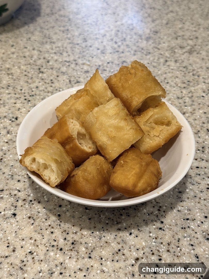 Fried Dough Pieces in Bowl
