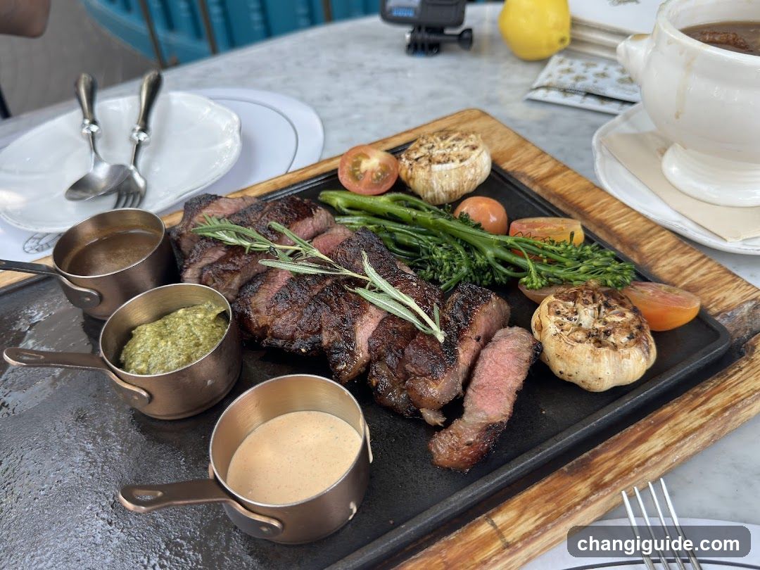Steak Platter with Sides and Sauces