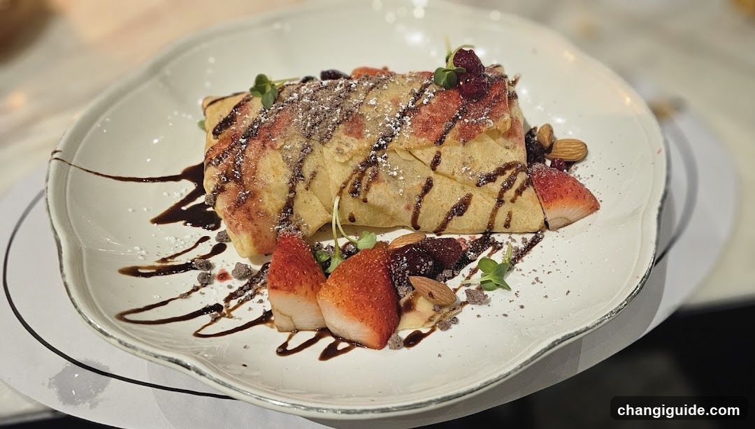 Gourmet Crepe with Strawberries and Almonds