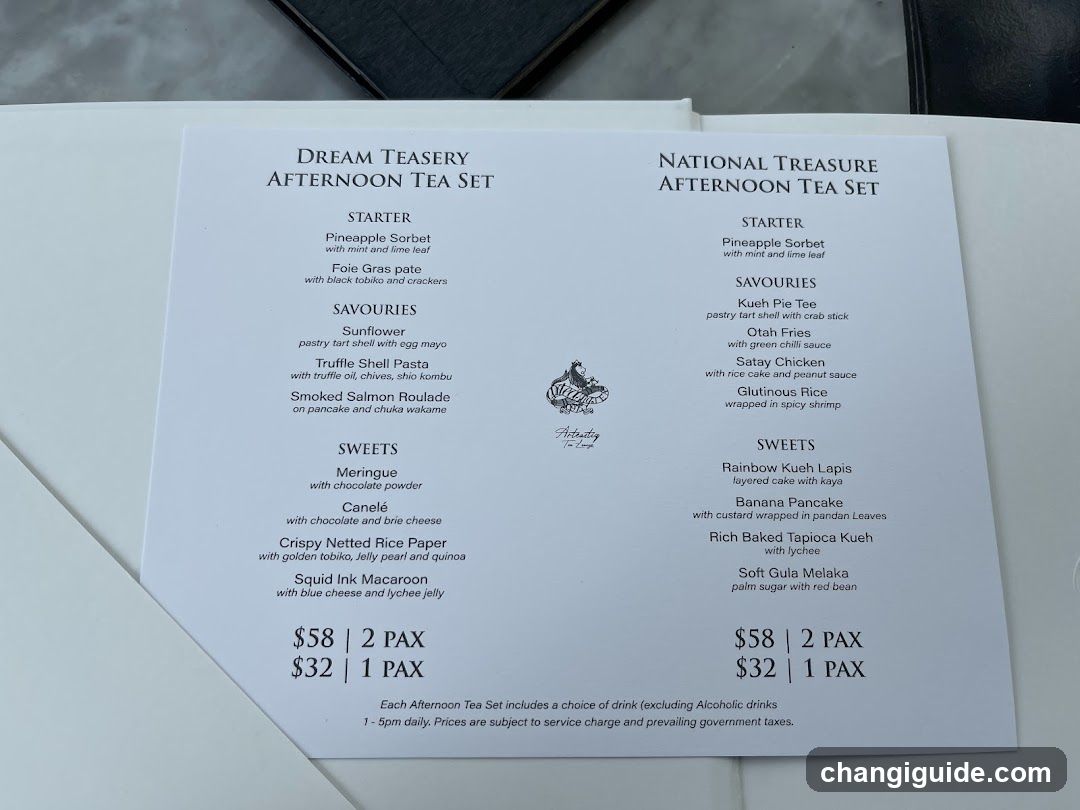 Dream Teasery Afternoon Tea Set & National Treasure Afternoon Tea Set Menu