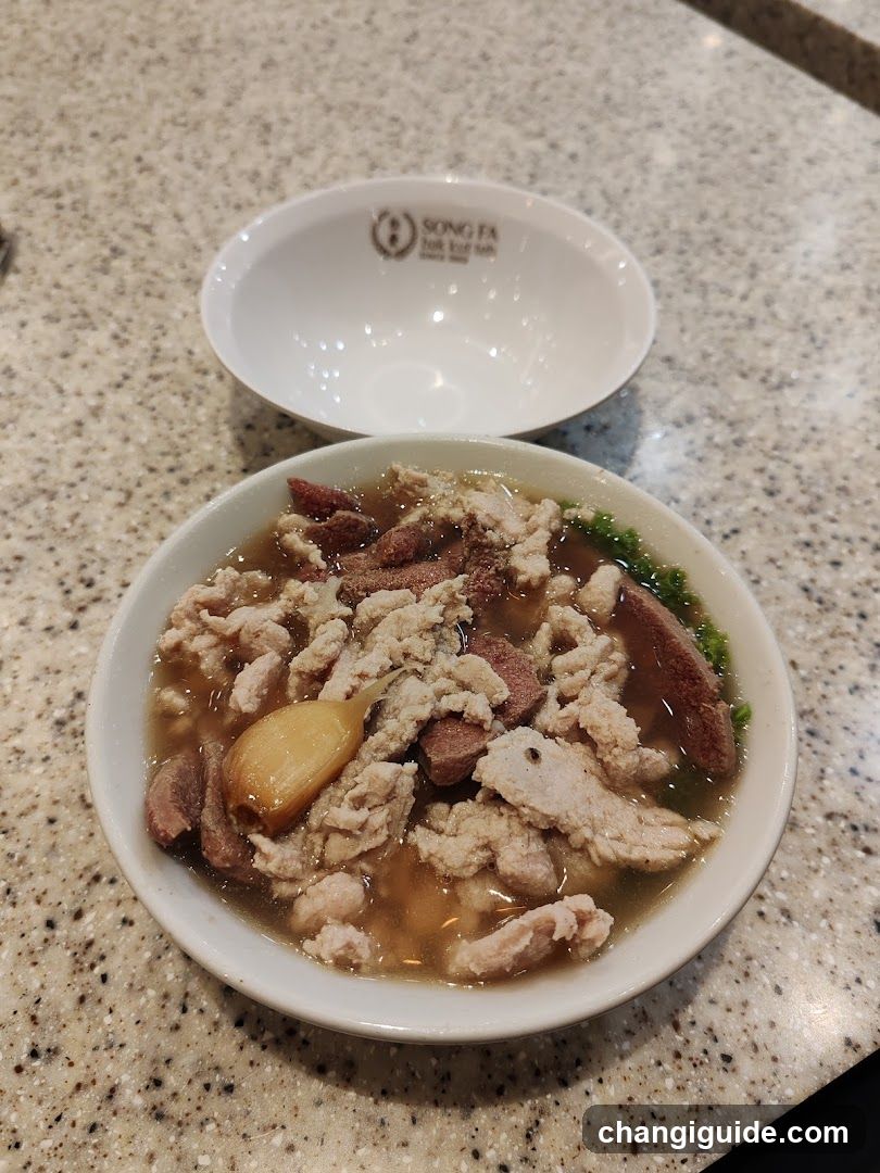 Bowl of Soup with Meat and Liver