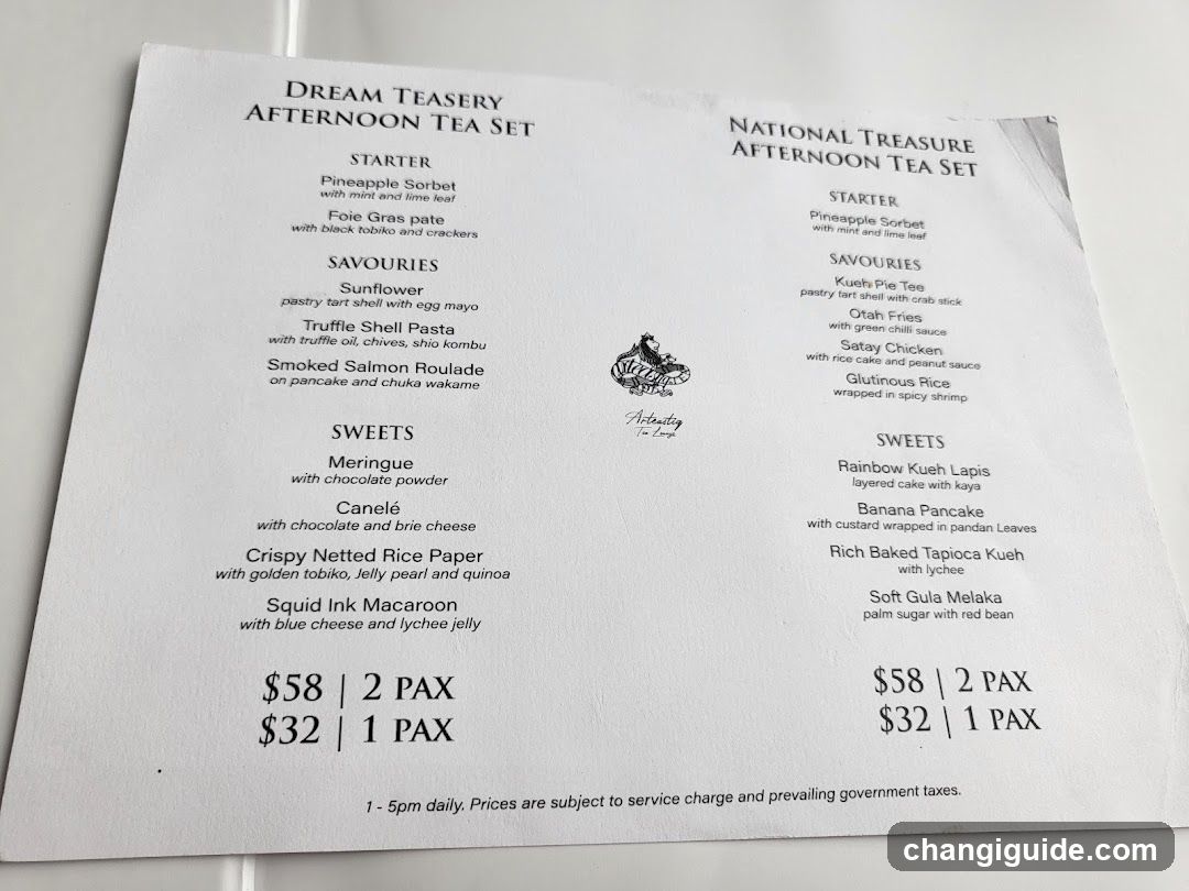 Dream Teasery Afternoon Tea Set & National Treasure Afternoon Tea Set Menu