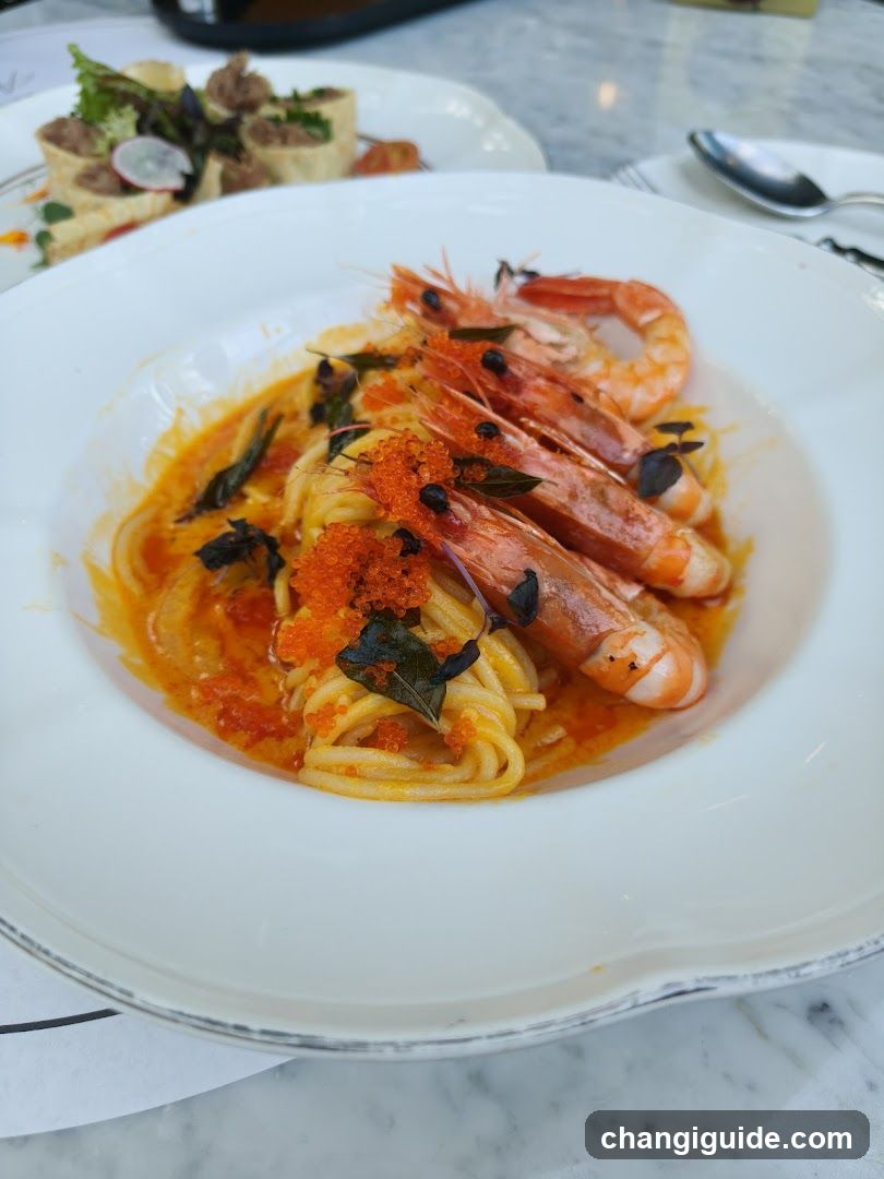 Shrimp Pasta with Caviar