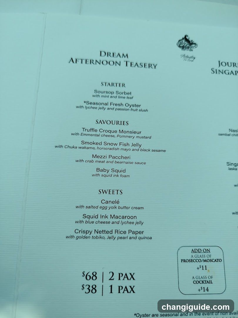Dream Afternoon Teasery Menu
