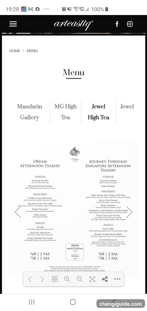 Arteastiq Menu