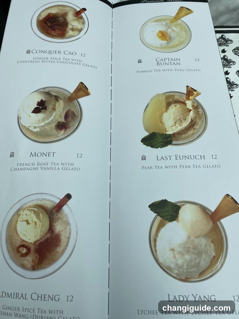 Tea and Gelato Menu