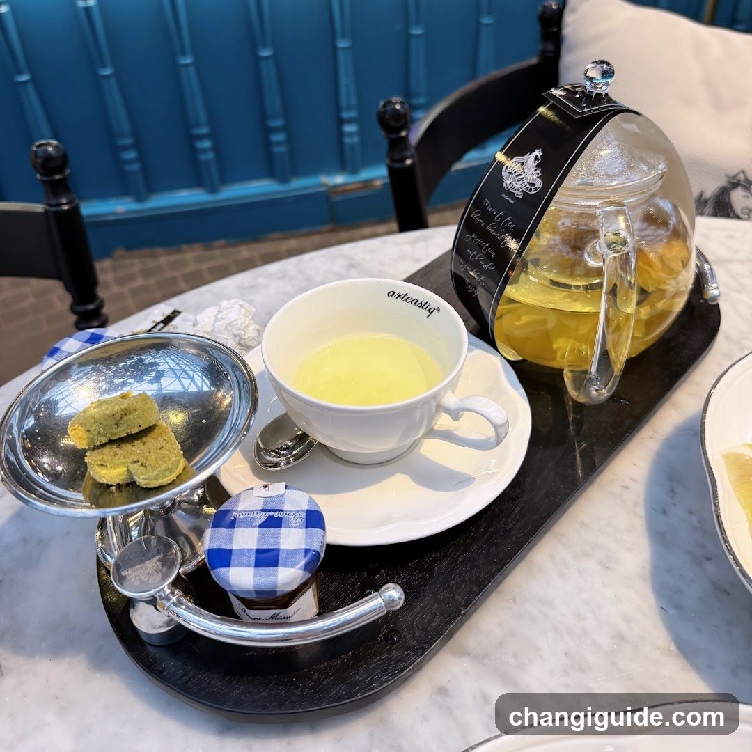 Tea Set with Pastries and Jam