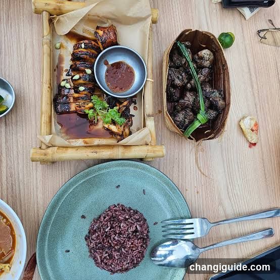 Food Spread on Wooden Table