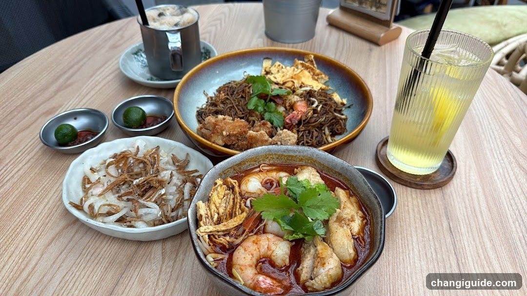 Food Spread on Wooden Table