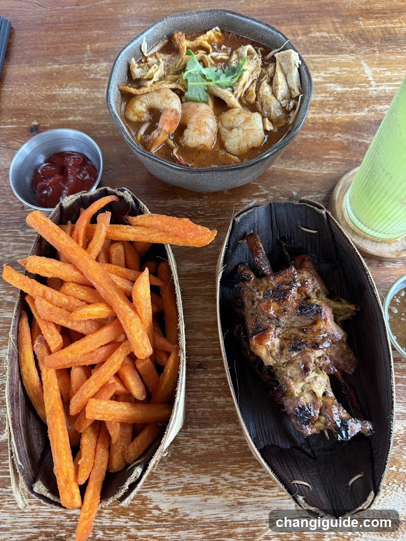Curry Dish with Fries and Grilled Meat