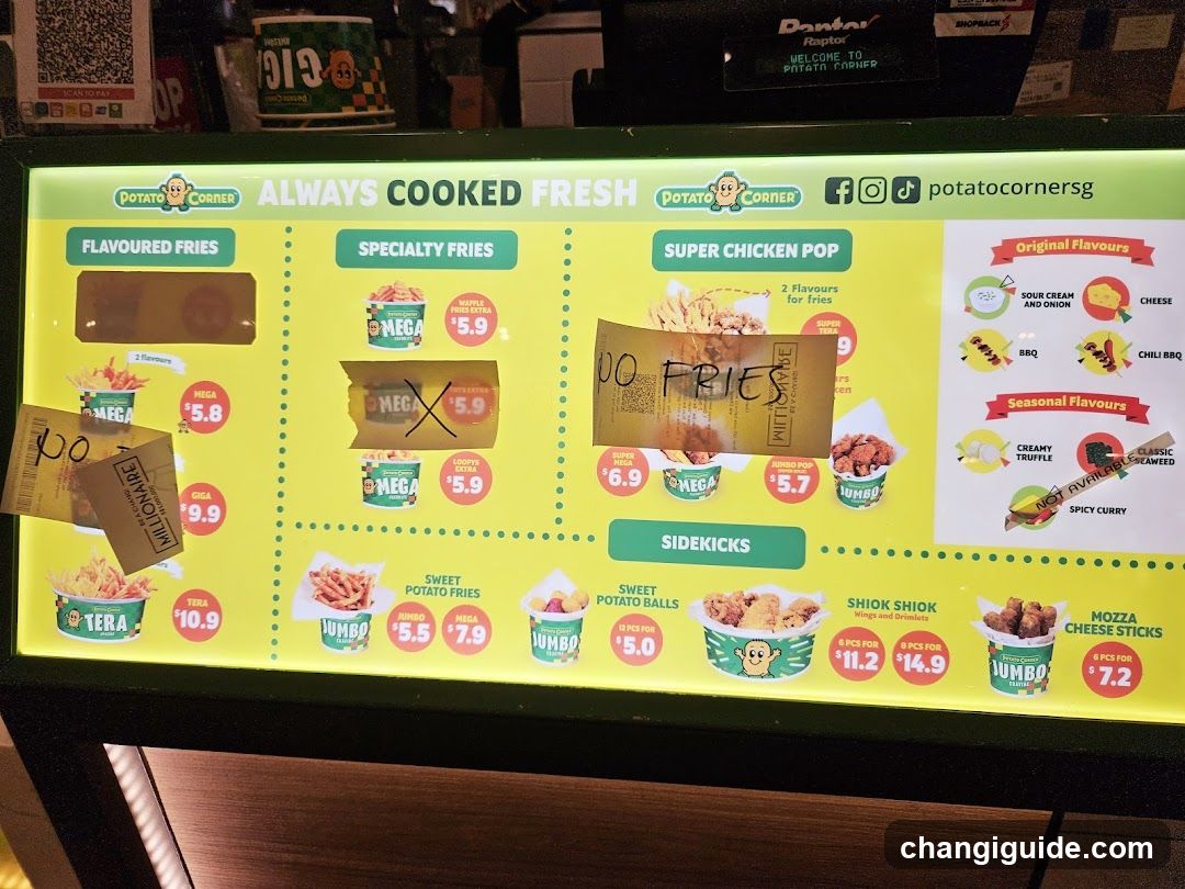 Potato Corner Menu Board