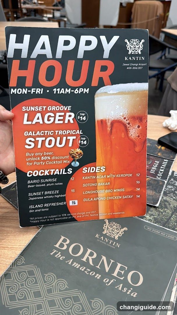 Happy Hour Menu - Kantin Jewel Changi Airport