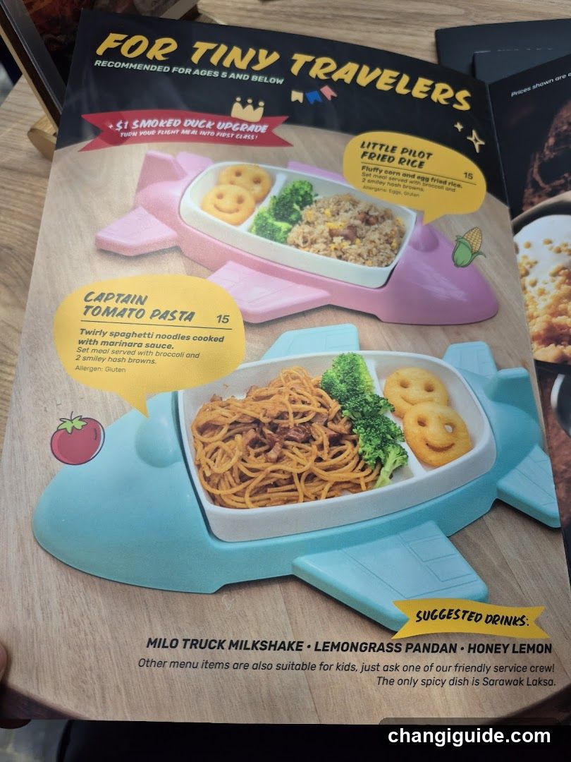 Tiny Travelers Menu