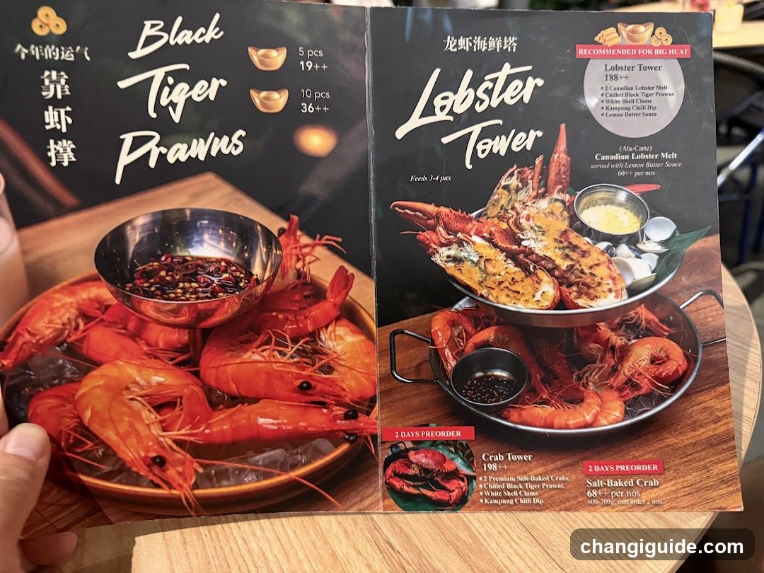 Black Tiger Prawns & Lobster Tower Menu