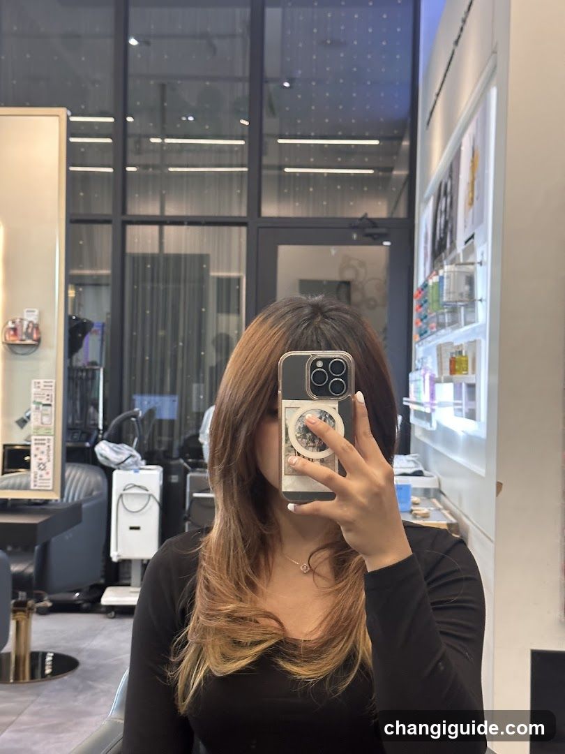 Hair Salon Interior Mirror Selfie