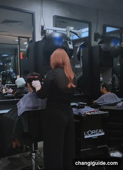 Salon Interior with Stylist and Clients